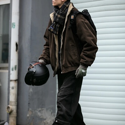 Japanese Vintage Polar Fleece Jacket Men Winter High Qualit