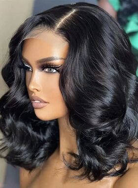 13x4 Lace Frontal Wig Human Hair Short Bob Wig Body Wave 4x4