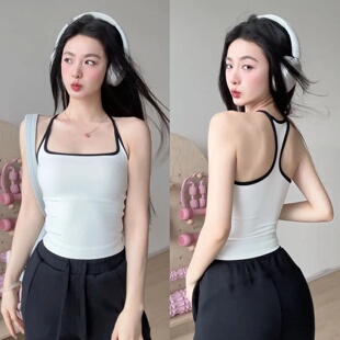 Women's Pilates Tank Top Push-Up Sports Bra Hollow Breathab