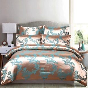 Duvet Cover Set with Pillow Case Silk Glossy Double Bedding