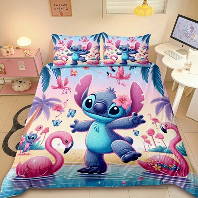 Cute Stitch Duvet Cover Kids Cartoon Bedding Set 3D Printed