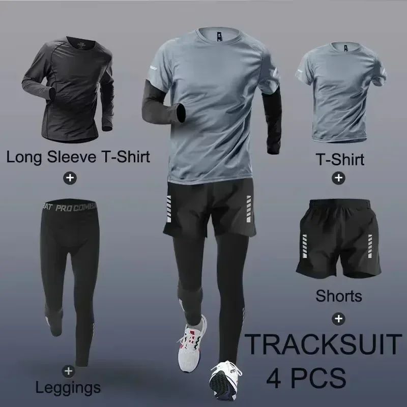 Mens Sportwear 2-4 PCS Sets Tracksuit Sport Suits Men Sports