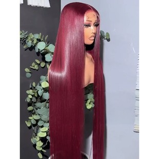 Lace Brazil 13x6 13x4 Wig Frontal Hair Human Burgundy 99j