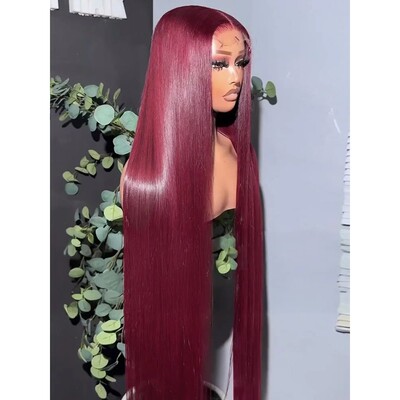 99j Burgundy 13x6 Hd Human Hair Lace Frontal Wig 13x4 Brazil