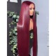 Lace Brazil 13x6 13x4 Wig Frontal Hair Human Burgundy 99j