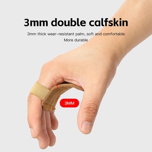 1 Pair Cowhide Weightlifting Gloves Four-finger Palm Protec