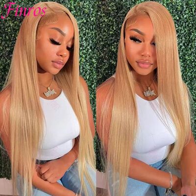 Bone Straight Honey Blonde Wig Human Hair 13x6 Hd Lace Front