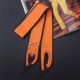 17 Colors Animal Print 2023 New Bag Skinny Silk Scarf For W