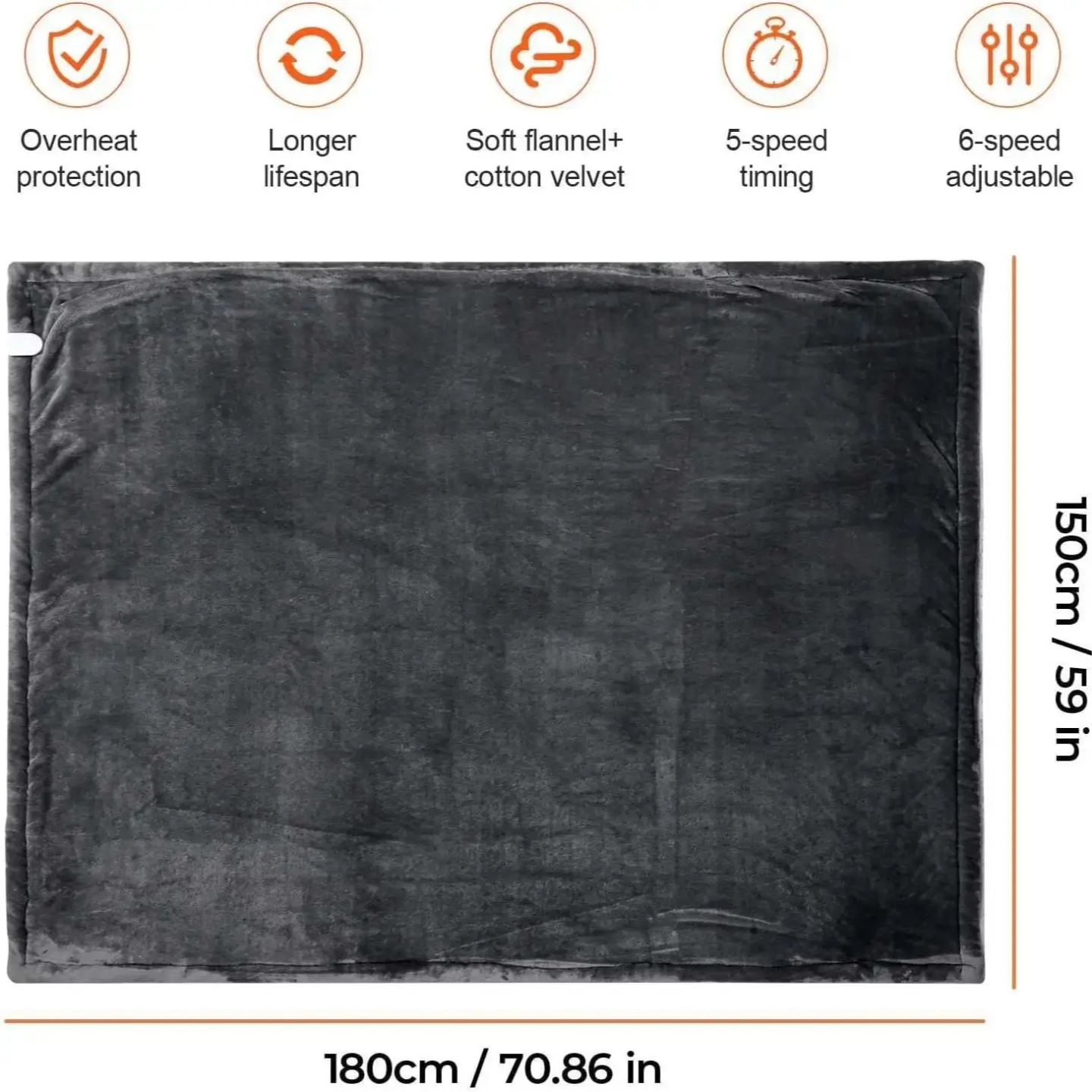 Heated Blanket-Electric Blanket,Soft Heated Throw Blanket w