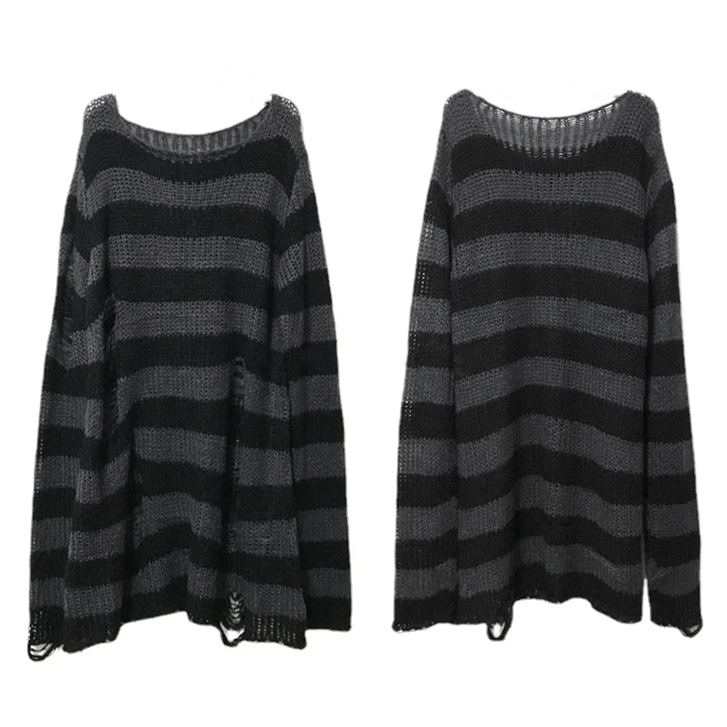 New Punk Gothic Long Unisex Sweater Summer Women Striped Co