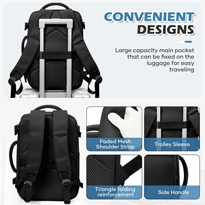 Men 15.6 inch Laptop Bag Cabin Airplane Travel Backpack 40x