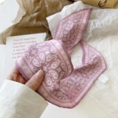 flower headband silk double Cashew printed scarf sided