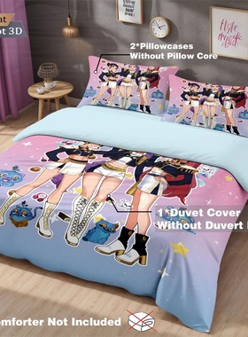 3pcs K-Pop Demon Hunters Print coreless Bedding Set Multi S