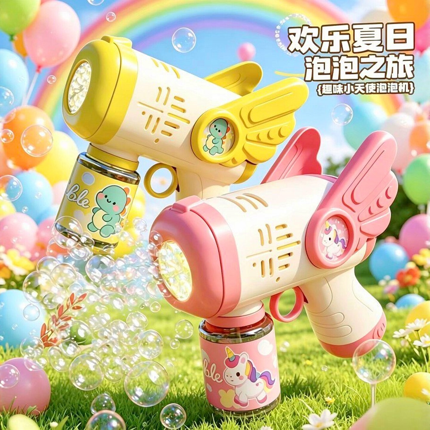 彩盒儿童手持电动泡泡机玩具新款全自动独角兽泡泡机宝宝礼物分享