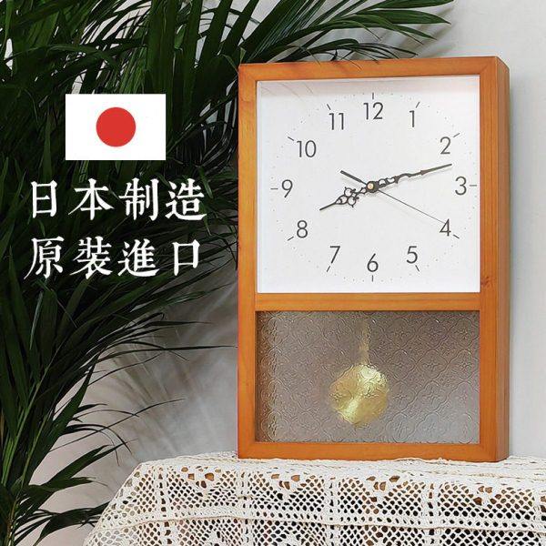 实木日式复古钟客厅北欧新中式挂墙时钟静音长方形摆钟座钟表法式,家居饰品,立钟/落地钟,淘宝优惠券,粉丝福利购,淘宝优惠卷