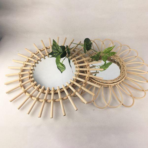 藤编梳妆化妆镜子创意艺术装饰圆镜客厅壁挂式玄关墙面壁饰挂镜,家居饰品,壁饰,淘宝优惠券,粉丝福利购,淘宝优惠卷