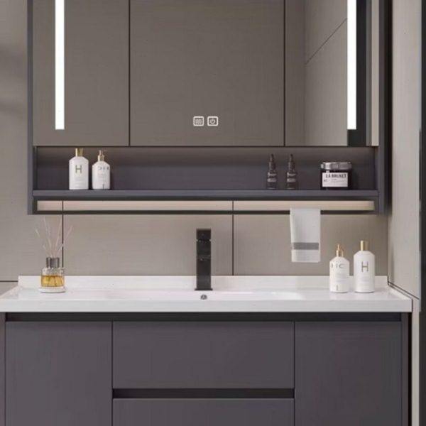 镜柜智能浴室独挂墙除雾灯光卫生间收纳镜子实木带置物架梳妆镜,家装主材,智能浴室镜,淘宝优惠券,粉丝福利购,淘宝优惠卷