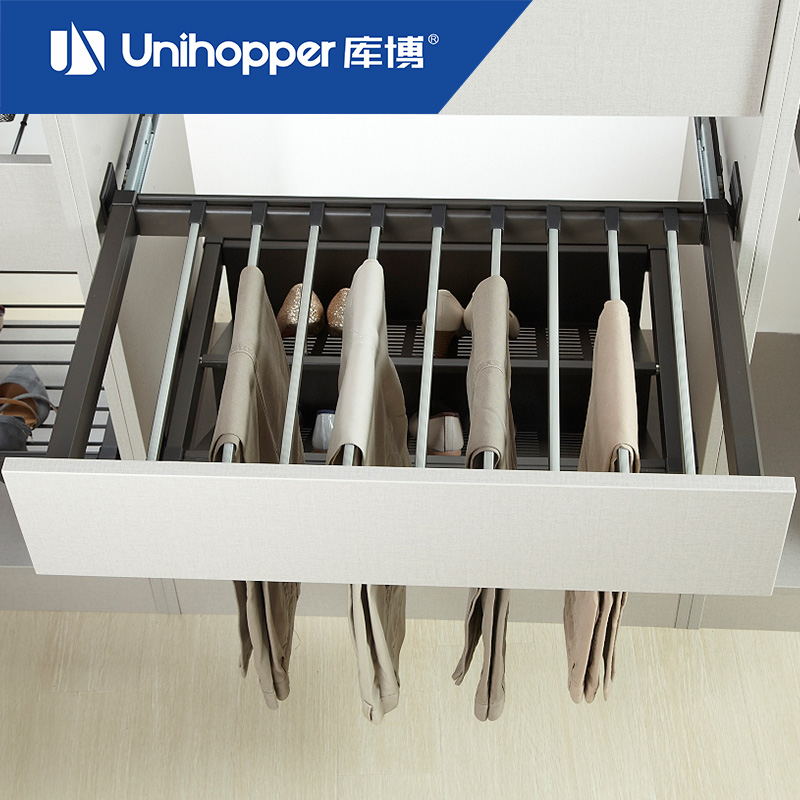 Unihopper库博 裤架伸缩多功能衣柜裤架家用抽屉式裤架推拉西裤架