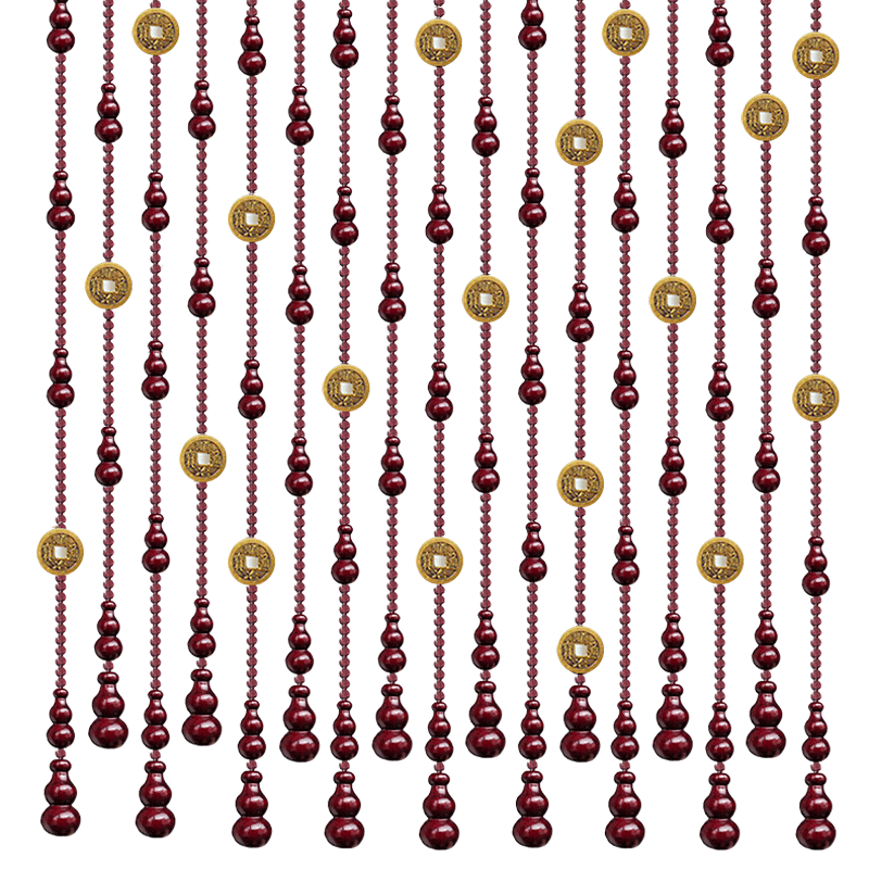 珠帘门帘隔断帘帘子免打孔桃木葫芦大门客厅卫生间家用门对门水晶