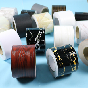 自粘踢脚线墙贴贴纸装 饰黑白灰地角线pvc防水窗台腰线地砖波导线