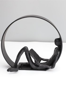 欧式创意圈内阅读黑色样板房售楼部卧室书房客厅餐厅玄关饰品摆件