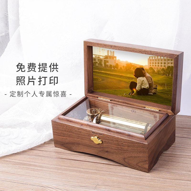DIY定制歌曲30音乐盒50 78八音盒木质创意生日礼物送闺蜜男女朋友,家居饰品,创意礼品,淘宝优惠券,粉丝福利购,淘宝优惠卷