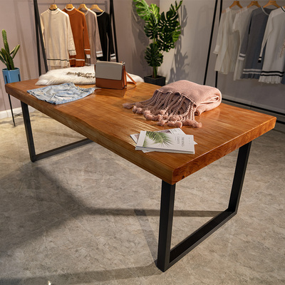北欧女服装店展示桌展示台装饰台桌简约长方桌子实木长方形长条桌