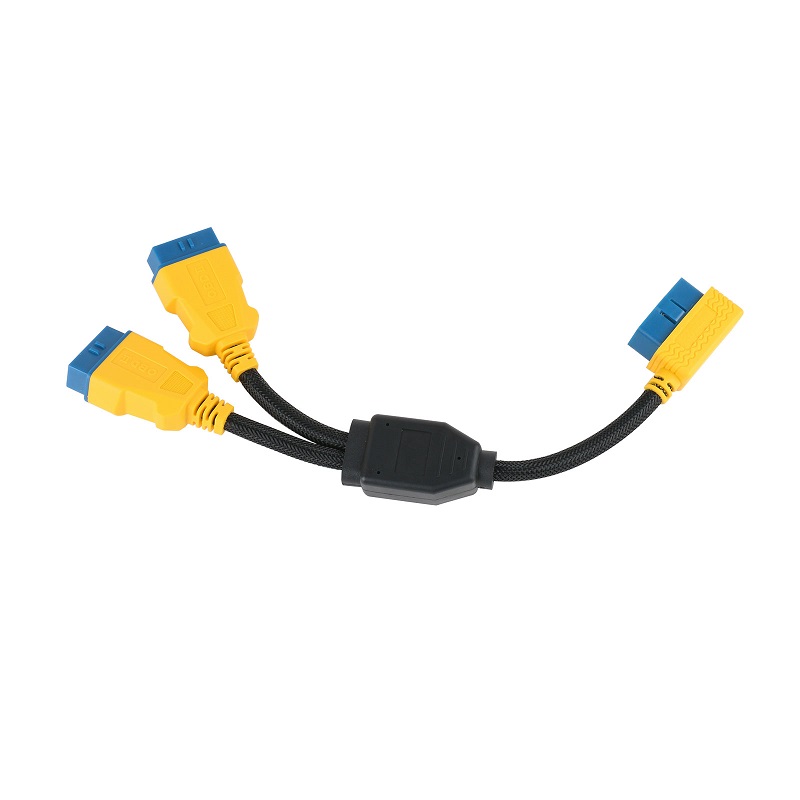 OBD一分二延长线转接线尼龙分线器16针16芯车载诊断obd一拖二35cm