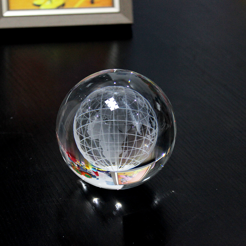 水晶球3D内雕地球仪创意家居摆件毕业季教师节送老师可以定制礼品