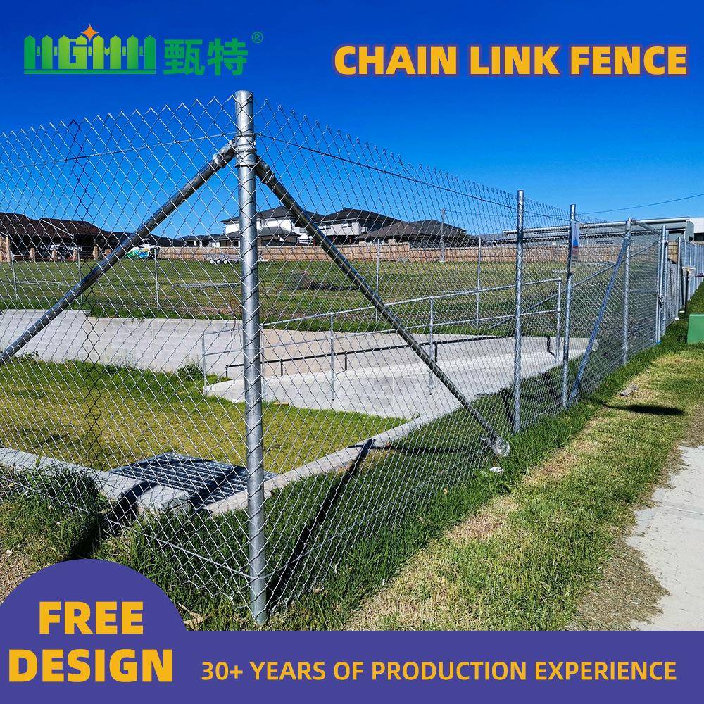 出口护栏镀锌铁丝网围栏编织菱形围网包塑勾花网ChainLinkFence