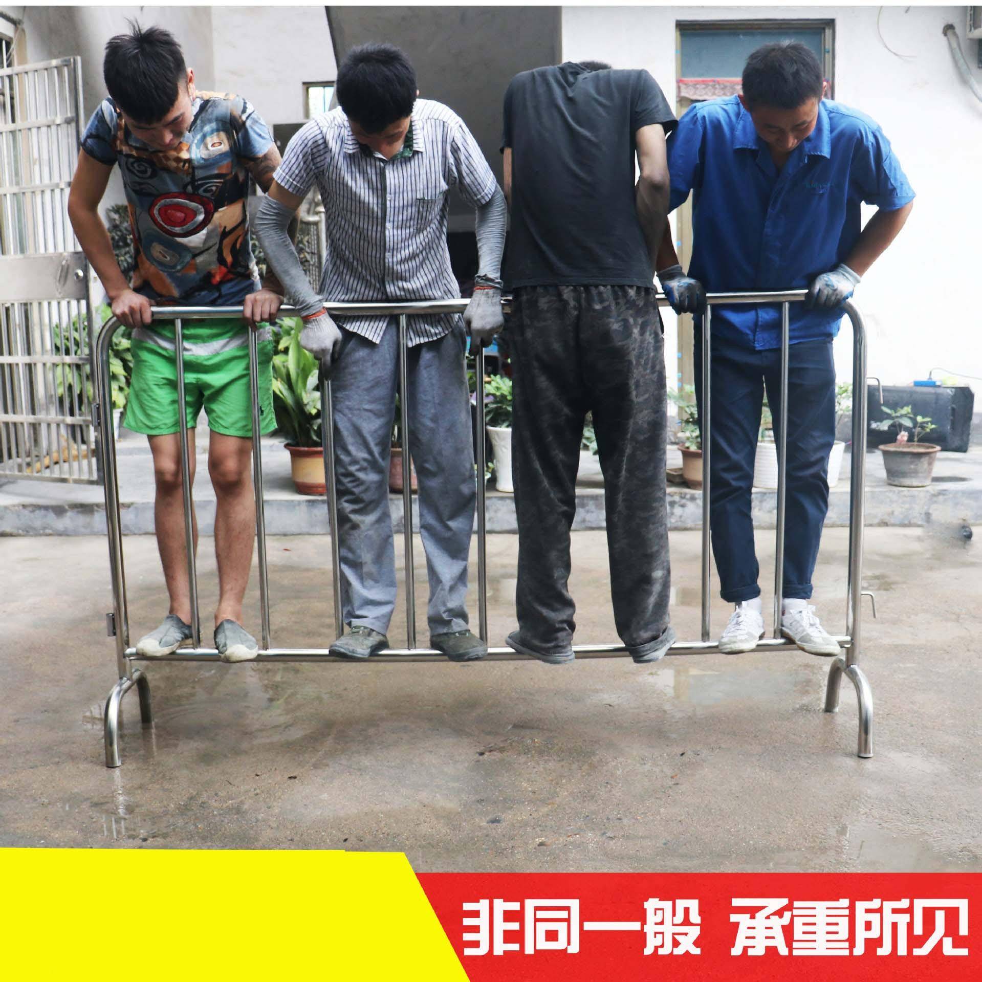 铁马护栏隔离围栏304/20不锈钢护栏布套临时移动铁马护栏出租