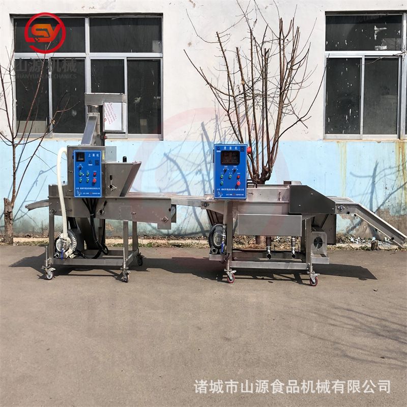 网红炸酸奶上糠机 全自动下粘上洒式裹糠设备 牛奶酥上糠机器