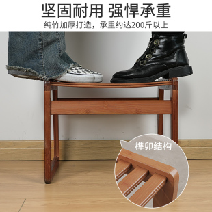 凳子家用板凳浴室网红小型客厅厕所轻奢高级儿童木凳创意竹编卧室