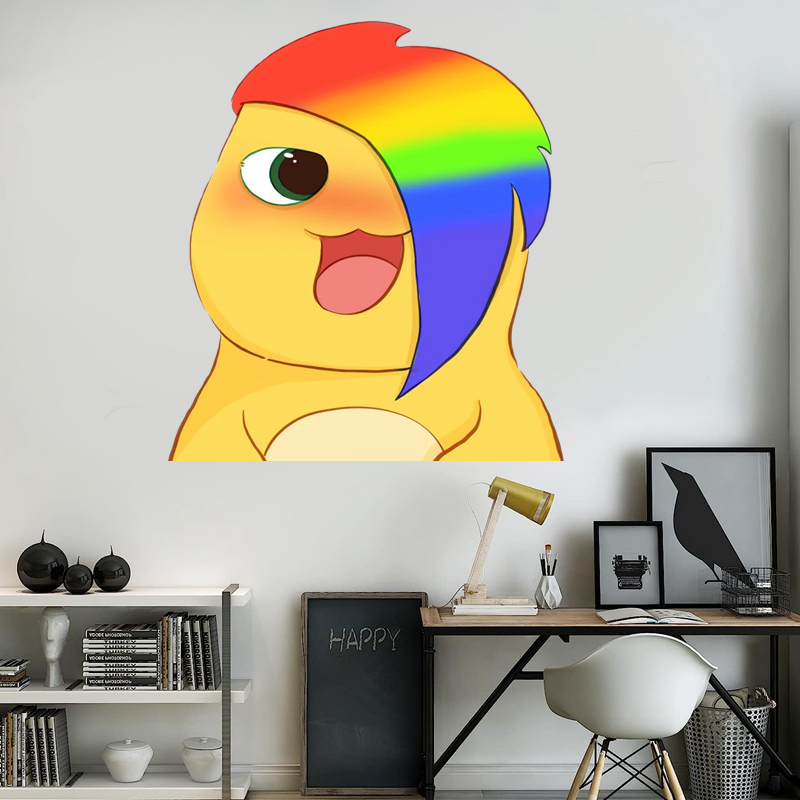 杀马特奶龙墙贴儿童房卧室宿舍装饰贴纸可爱动物墙画贴自粘