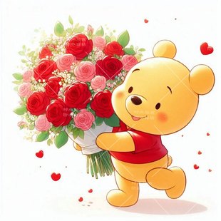 可爱小熊维尼贴纸海报防水贴画客厅卧室门窗装饰贴冰箱门贴车身贴