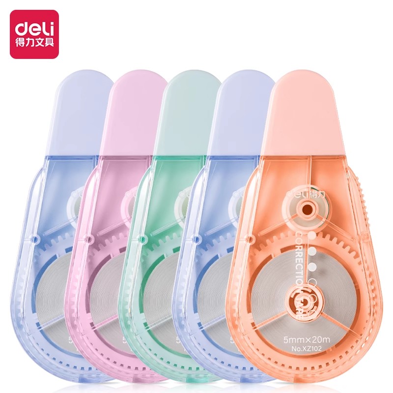 得力轻音修正带XZ102初中小学生专用100m大容量20米涂改带改正带