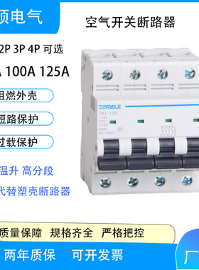 空气开关交流 B型C型D型 小型断路器空调总闸ZB1-125/4P