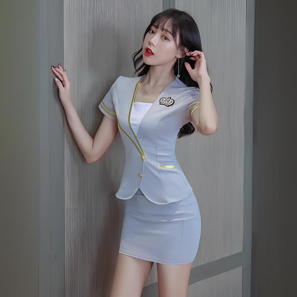 2025新款夏季足疗工作服女修身足浴按摩足疗技师SPA沐足工衣套装