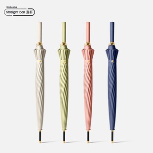 16骨长柄雨伞日系小清新直柄伞高端直杆半自动雨伞广告伞库存充足