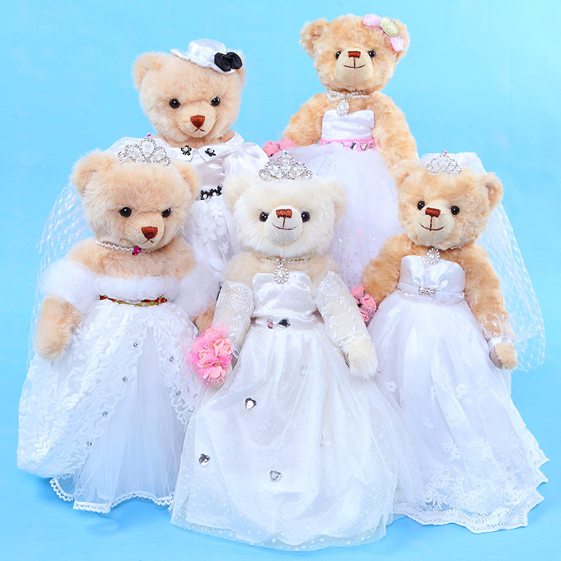 情侣娃娃一对婚纱熊婚车压床婚庆娃娃结婚熊公仔礼品一对毛绒玩偶