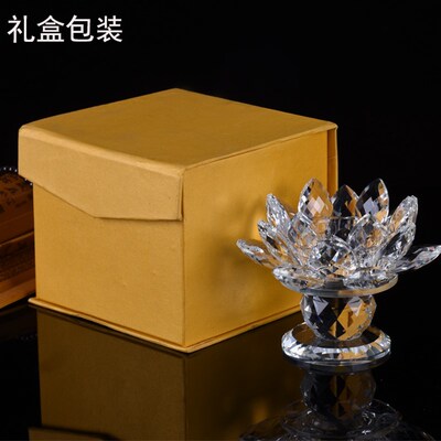 水晶玻璃莲酥油灯座供灯供台佛堂供具蜡烛灯台七色莲座