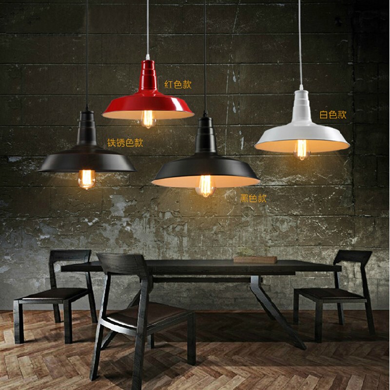 理发店复古工业单头lt锅盖发廊灯创意阳台餐厅咖啡馆铁艺吊灯