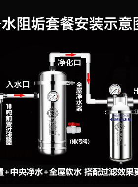 全屋大阻垢无盐软水中央净水器农村自来水除碱前置过