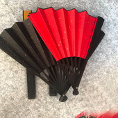 加厚绢布扇子古风舞蹈女寸男寸男洒金扇面空白夏折扇定制