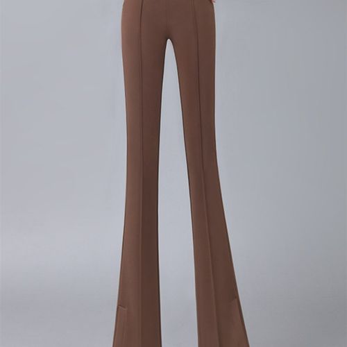 开叉微喇裤子女2023年秋冬新款高腰修身显瘦垂感喇叭裤直筒拖地裤