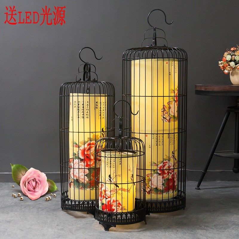 新中式铁艺鸟笼灯吊灯古典创意鸟笼灯落地茶楼酒店餐厅工程灯笼,家装灯饰光源,酒店/宴会厅/餐饮吊灯,淘宝优惠券,粉丝福利购,淘宝优惠卷