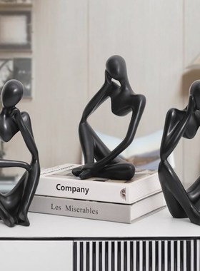 创意现代简约装饰品客厅电视柜酒柜办公室桌面抽T象艺术摆件大号