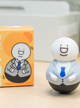 小蓝和他的朋友G胖不倒s翁桌面摆件可爱创意办公室装饰生日礼物