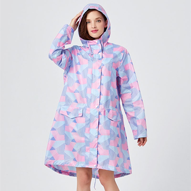 雨衣女风衣式时尚薄透气防大雨户外徒步旅行O上班骑车便携外套雨