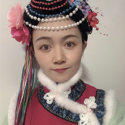 云南丽江纳西族女儿国摩梭头饰甲搓搓摩梭小姑娘摩梭小月亮发箍摩